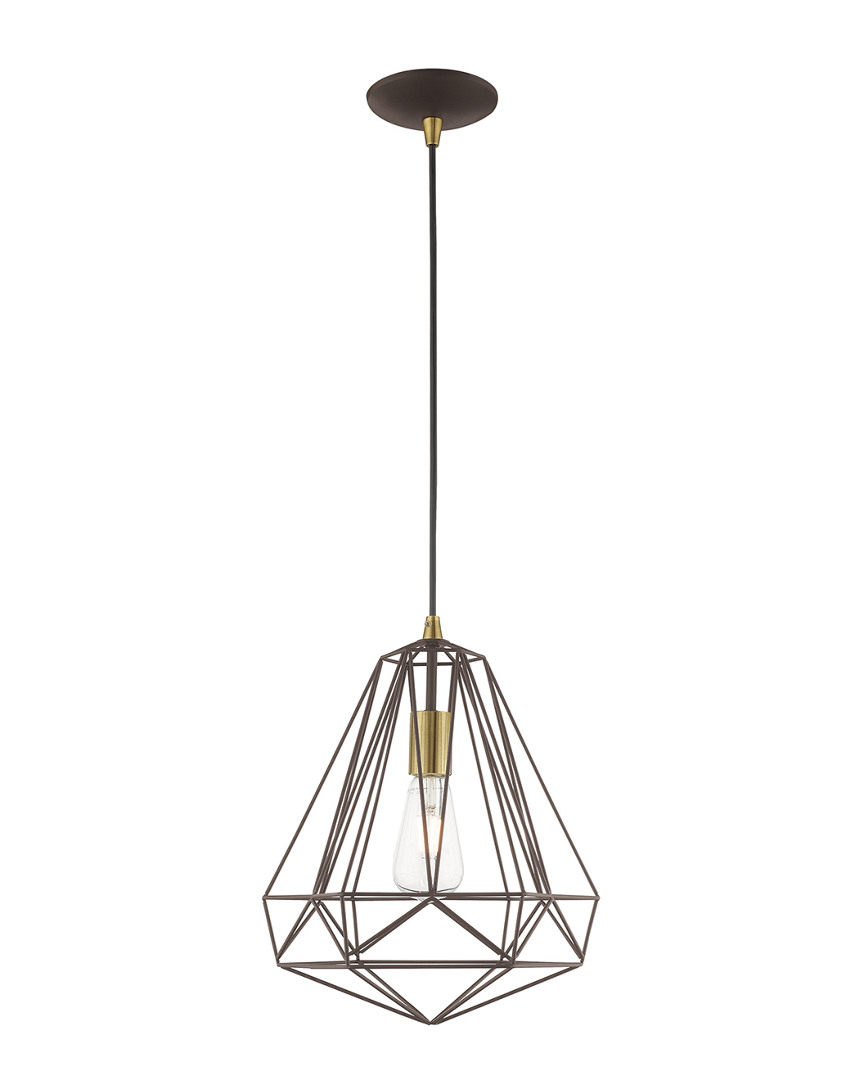 Livex Lighting Livex Geometric Shade 1 Lt Bronze Mini Pendant