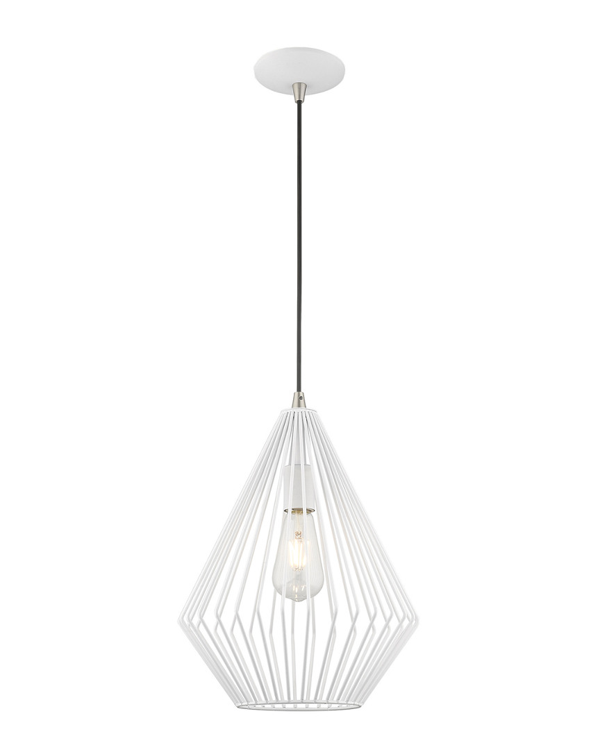 Livex Lighting Livex Geometric Shade 1 Lt White Mini Pendant