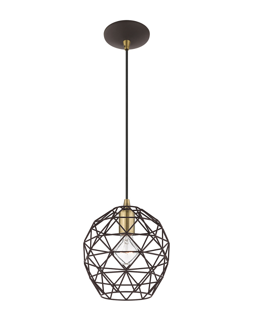 Livex Lighting Livex Geometric Shade 1 Lt Bronze Mini Pendant