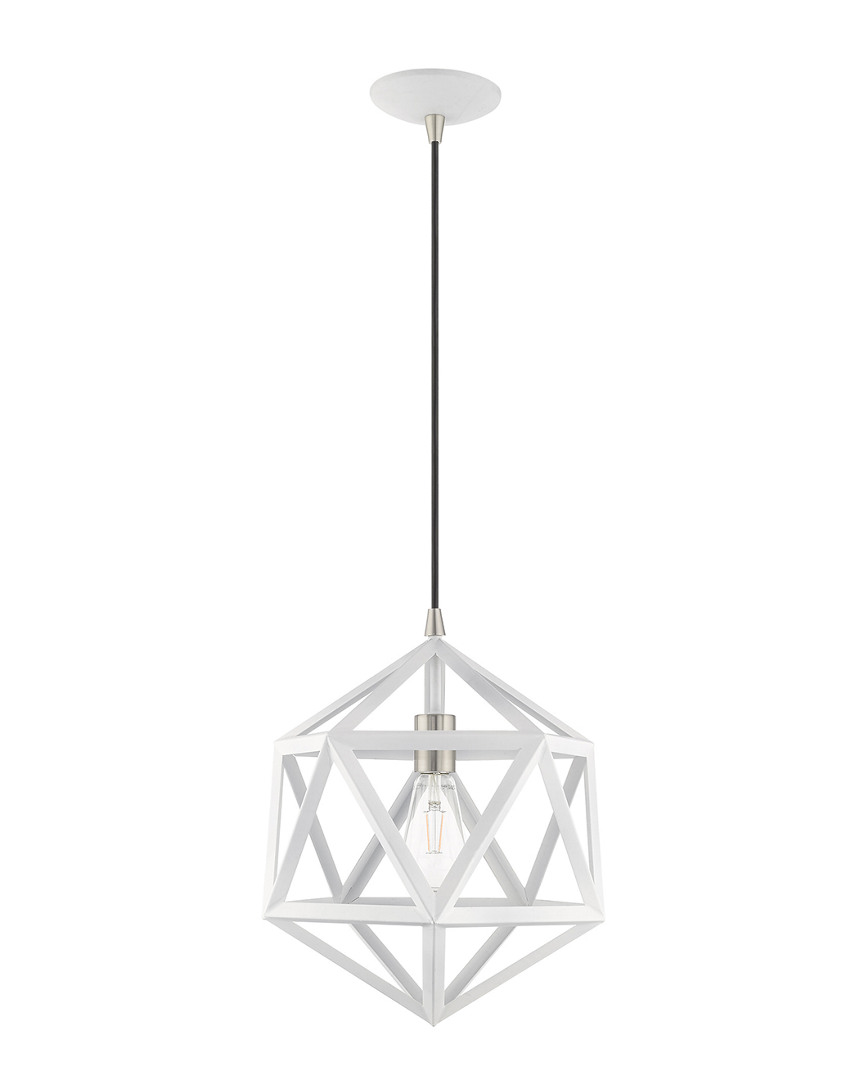 Livex Lighting Livex Geometric Shade 1 Lt White Mini Pendant