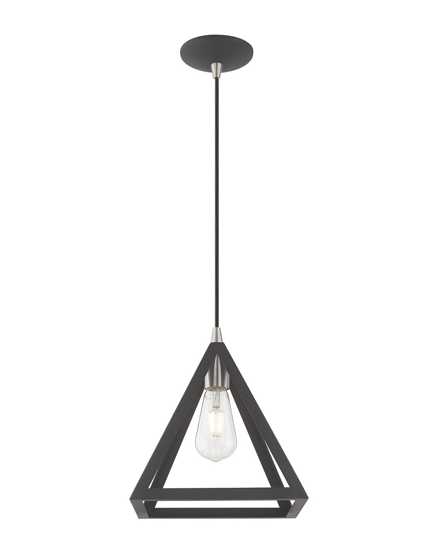 Livex Lighting Livex Geometric Shade 1 Lt Scandinavian Gray Mini Pendant