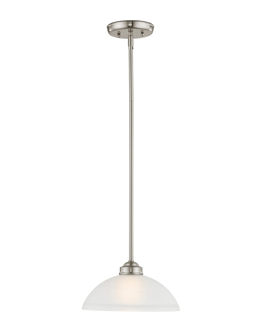 Livex Lighting Livex Somerset 1-light Brushed Nickel Pendant In Silver