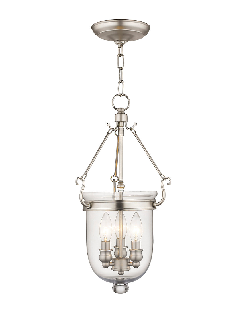 Livex Lighting Livex Jefferson 3-light Brushed Nickel Chain Lantern