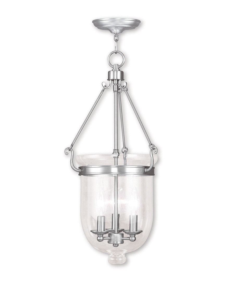Livex Lighting Livex Jefferson 3-light Brushed Nickel Chain Lantern