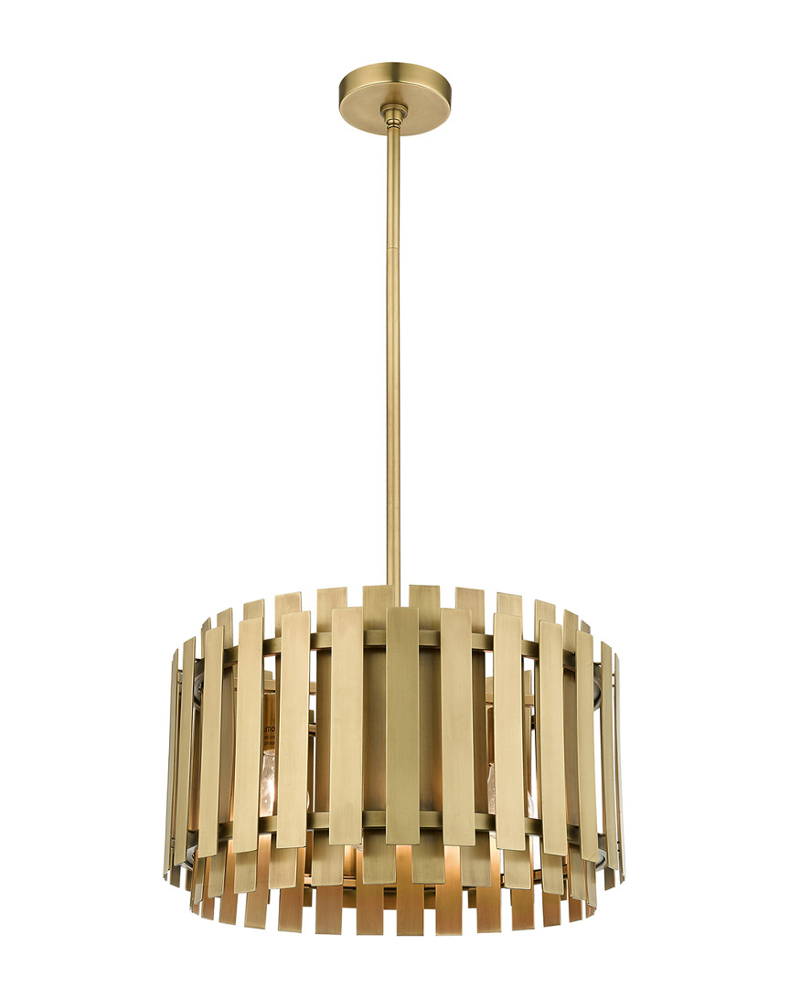 Livex Lighting Livex Greenwich 5 Lt Natural Brass Pendant Chandelier