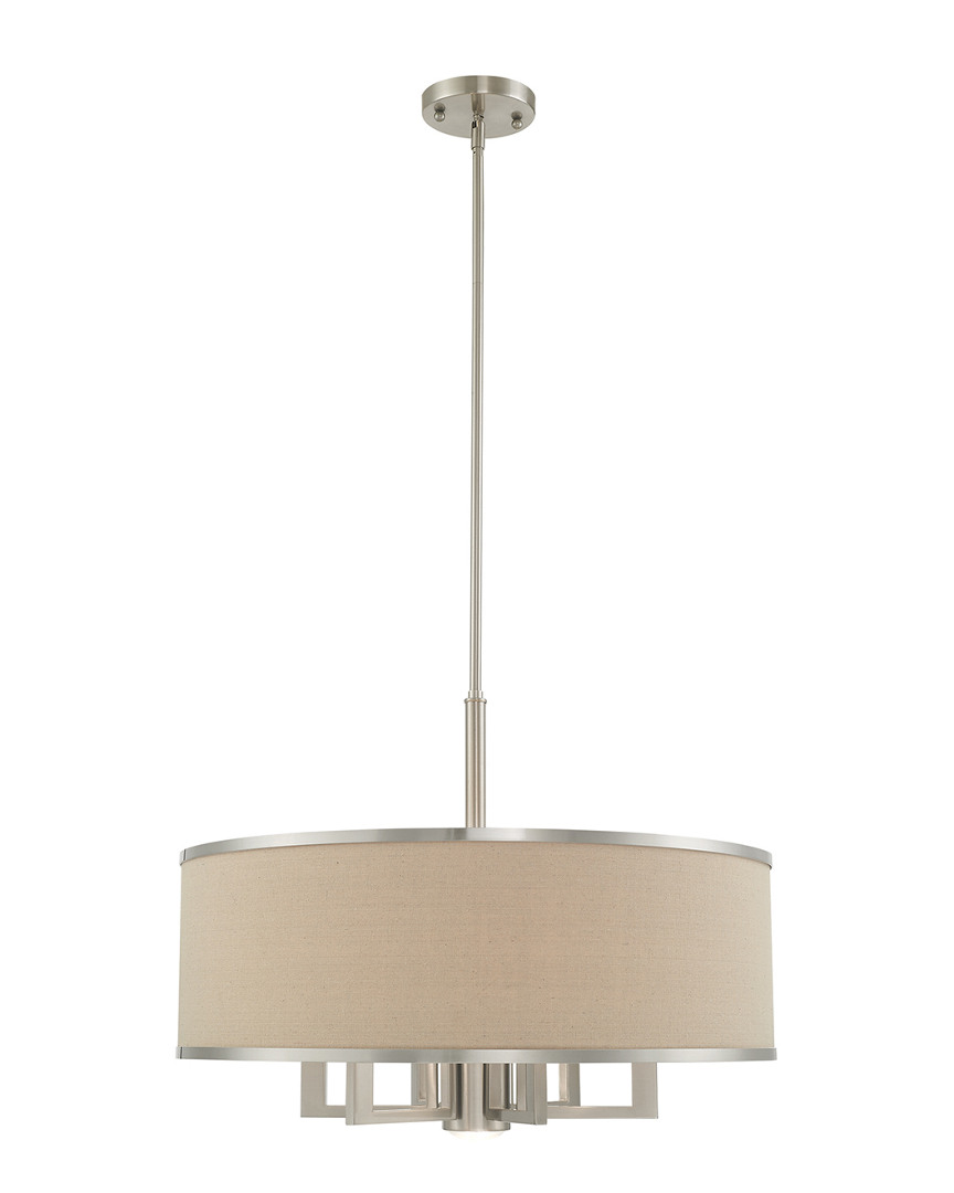 Livex Lighting Livex Park Ridge 7 Lt Brushed Nickel Pendant Chandelier