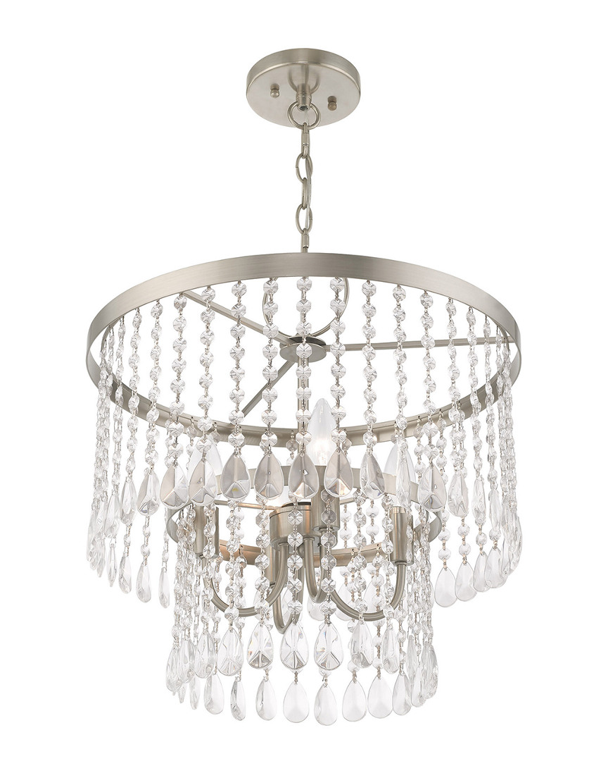 Livex Lighting Livex Elizabeth 4 Lt Brushed Nickel Pendant Chandelier