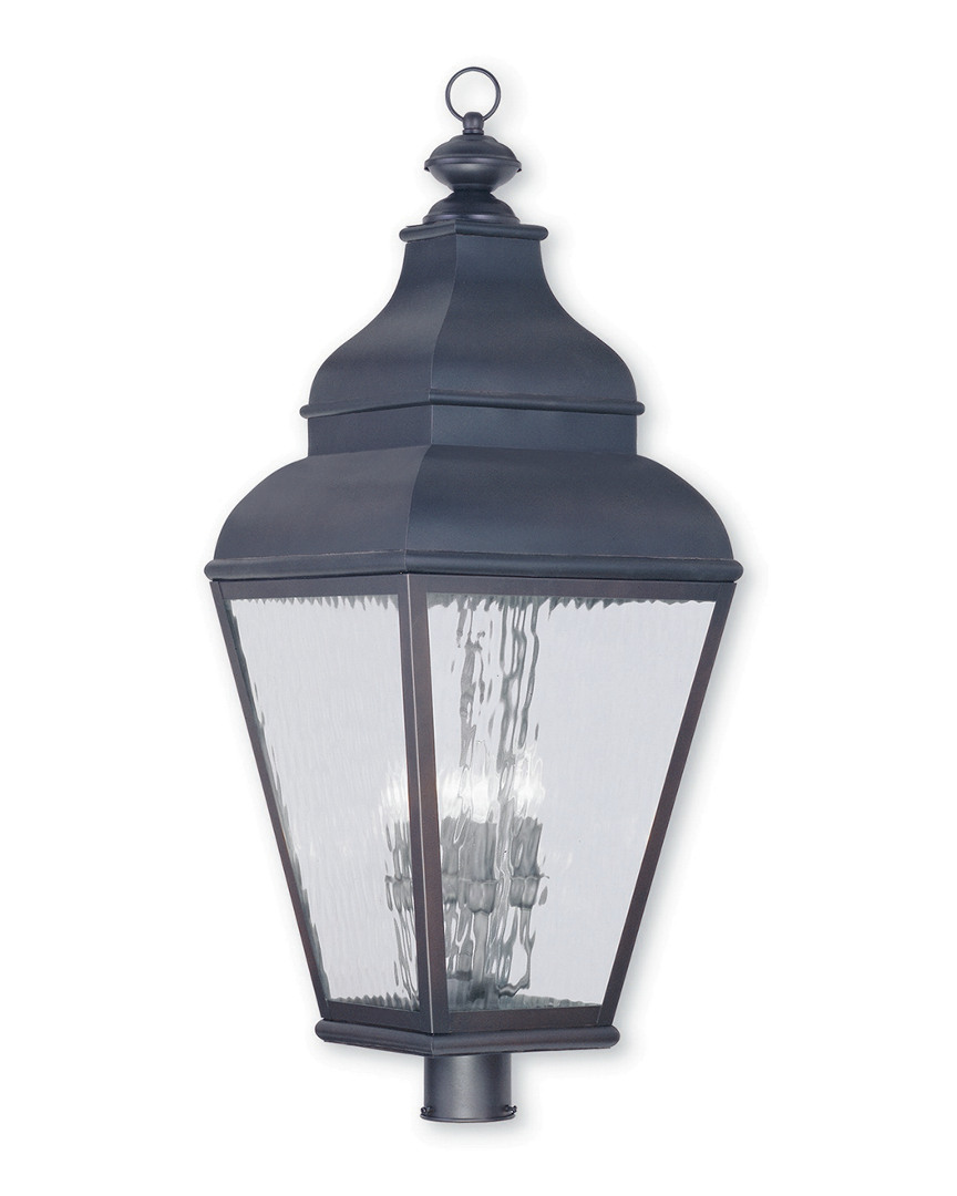 Livex Lighting Livex Exeter 4-light Charcoal Outdoor Post Lantern