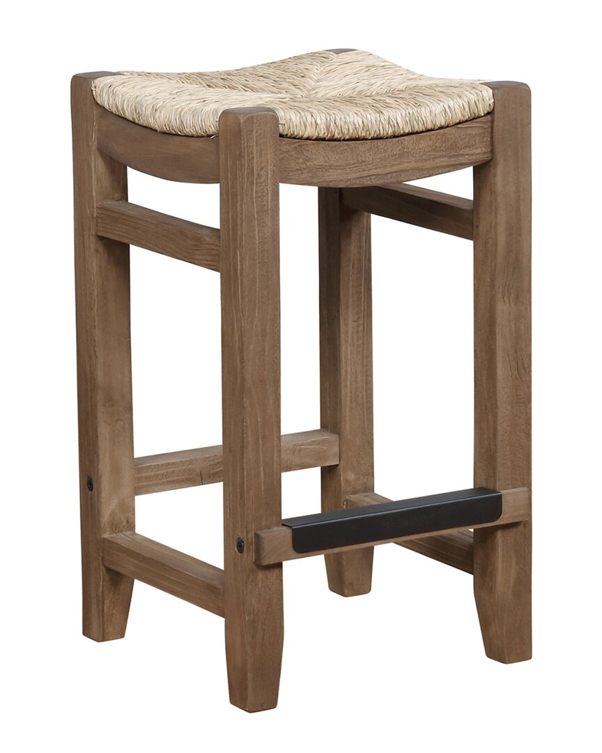 Alaterre Newport 26inh Wood Counter Height Stool With Rush Seat
