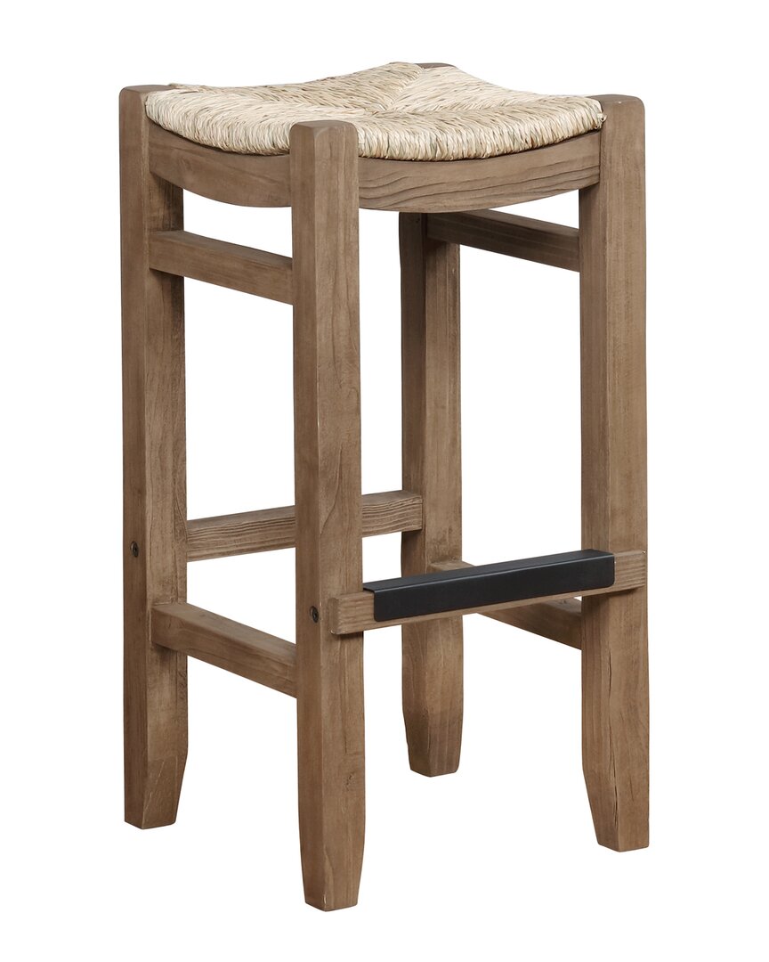 Alaterre Newport 30inh Wood Bar Stool With Rush Seat