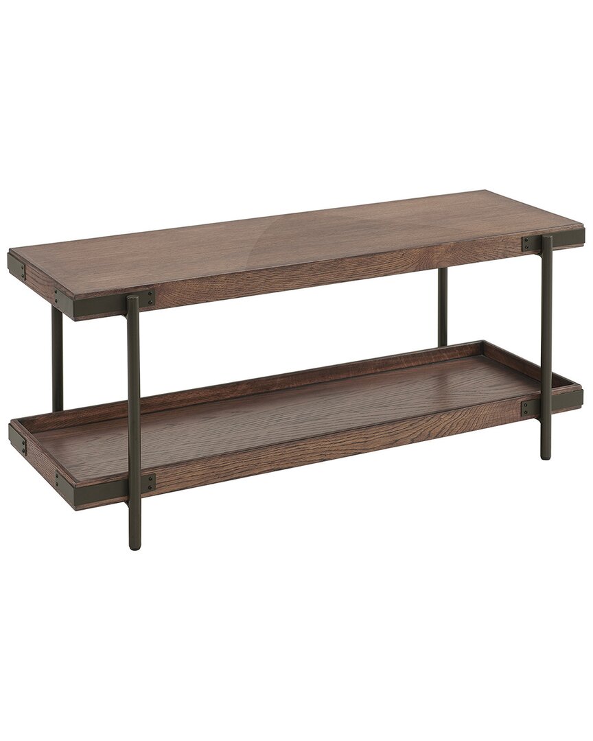 Alaterre Kyra 42in Oak & Metal Coffee Table With Shelf
