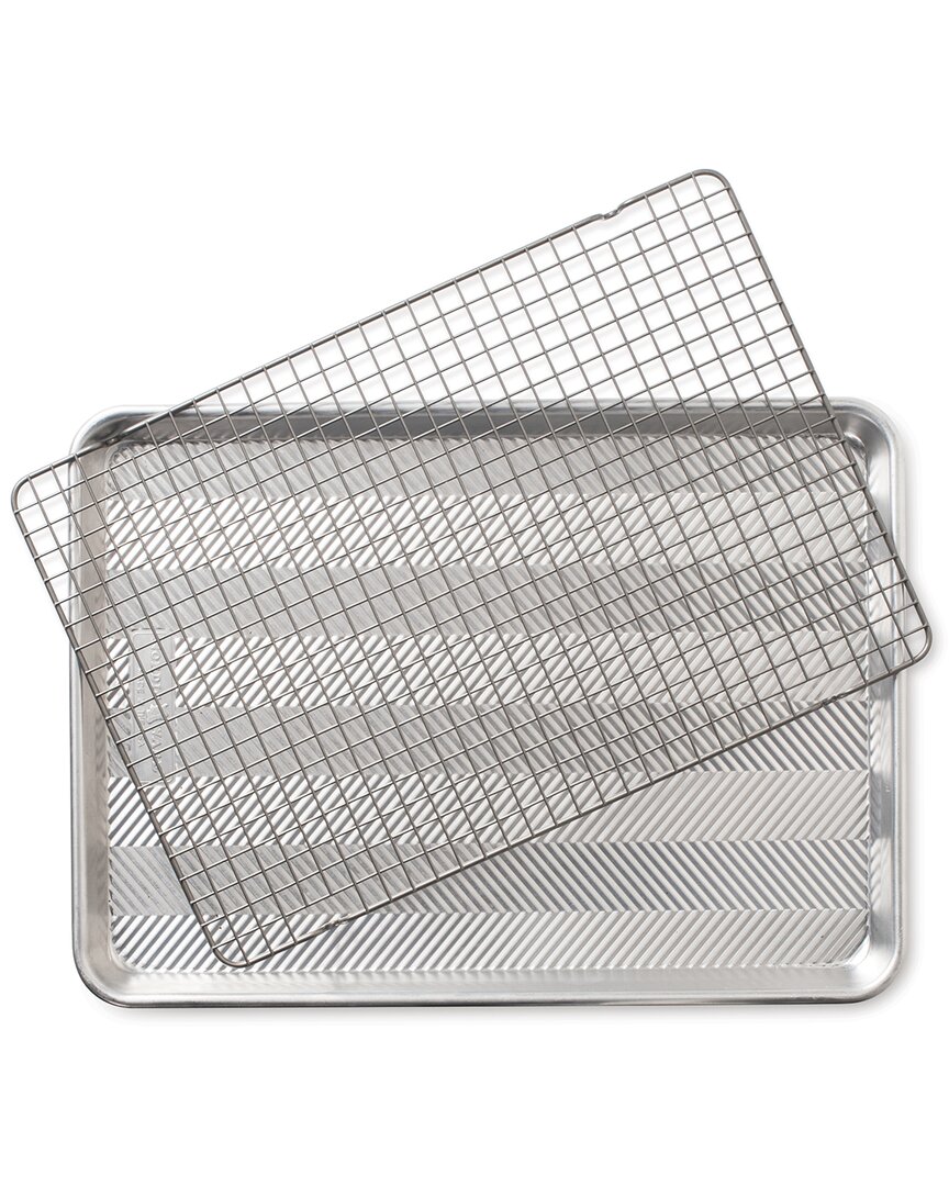 Nordic Ware Prism Half Sheet With Oven Safe Grid In Silver