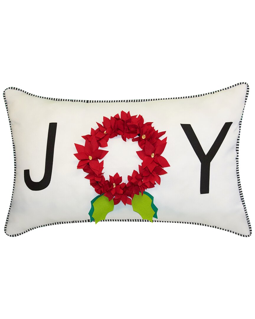 Edie Home Holiday Joy 14x24 Decorative Pillow In Red