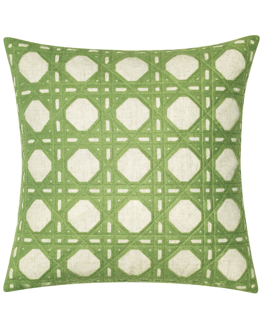 Edie Home Edie@home Rattan Decorative Pillow In Olive