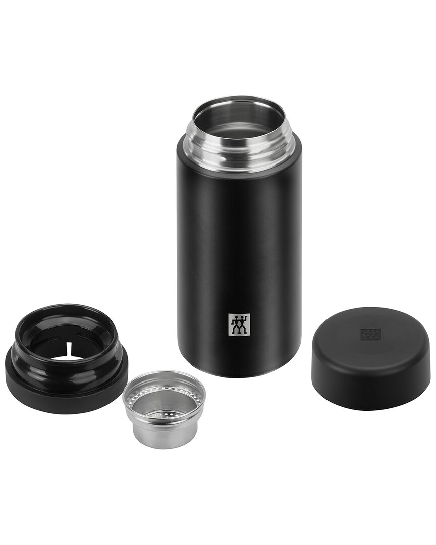 Zwilling J.a. Henckels Thermo 14.2 oz Tea & Fruit Infuser Bottle In Black