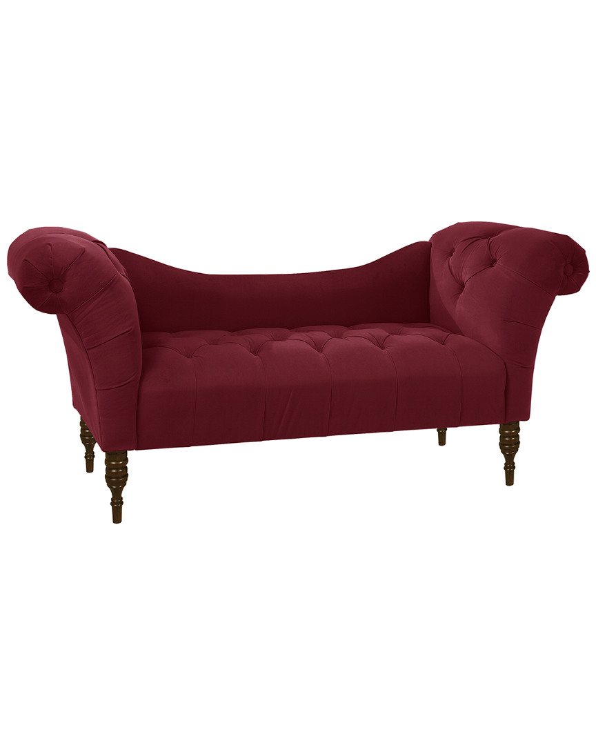 Skyline Furniture Tufted Chaise Lounge In Burgundy