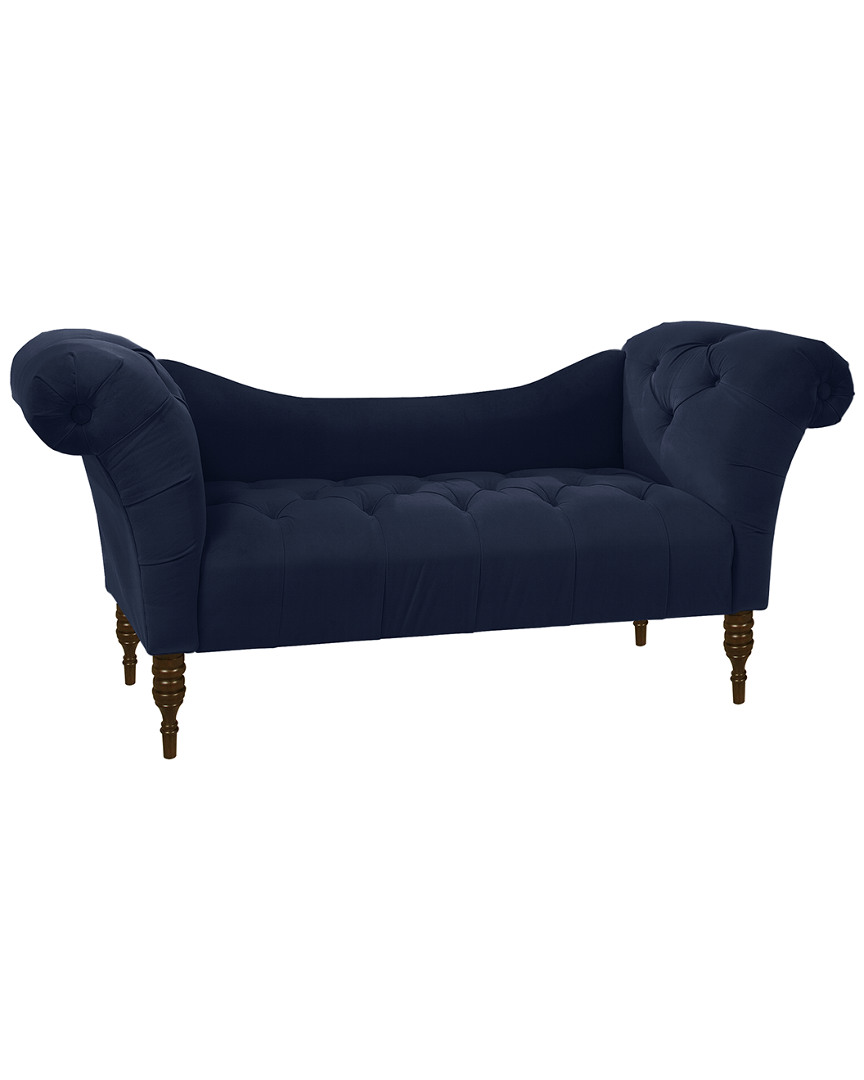 Skyline Furniture Tufted Chaise Lounge In Blue