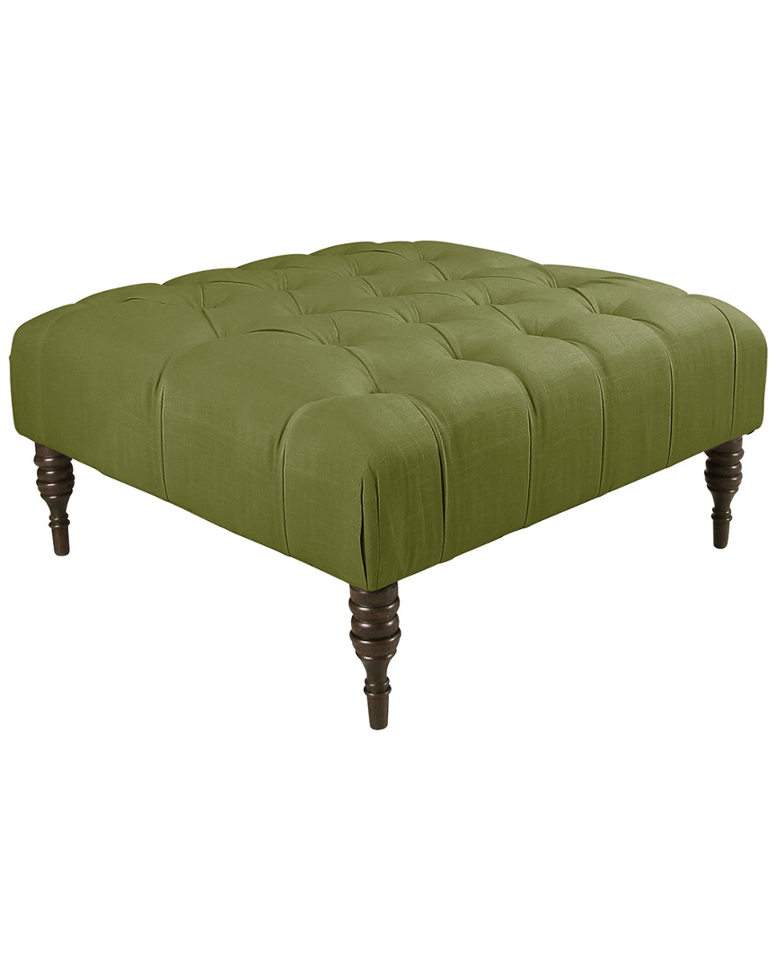 Skyline Furniture Tufted Cocktail Ottoman In Green