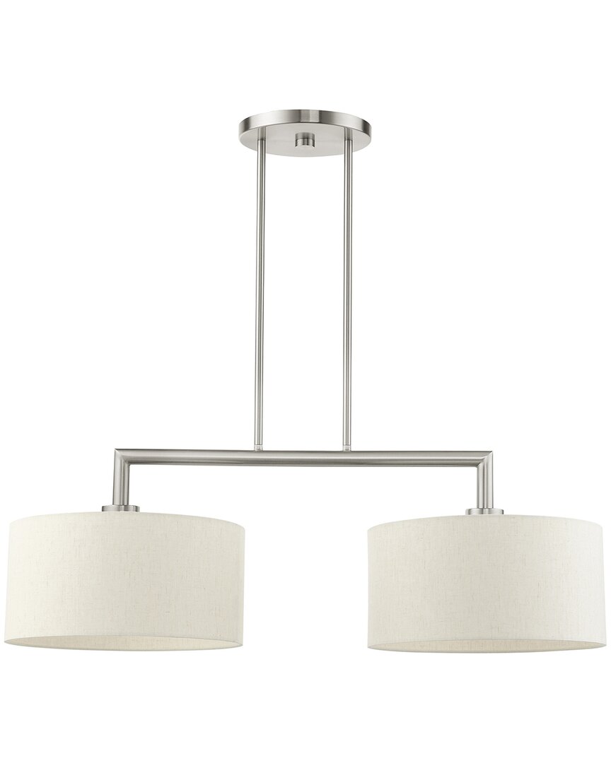 Livex Lighting 2 Light Brushed Nickel Linear Chandelier