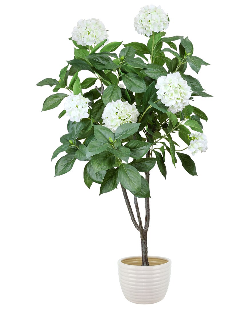 Creative Displays 5ft Hydrangea Drop-in Tree With Ceramic Pot In Green