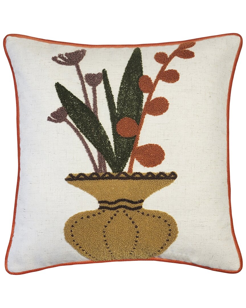 Edie Home The Potted Fern Decorative Pillow Cover In Brown