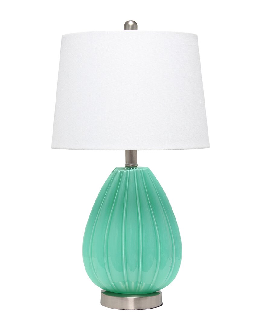 Lalia Home Pleated Table Lamp In Teal