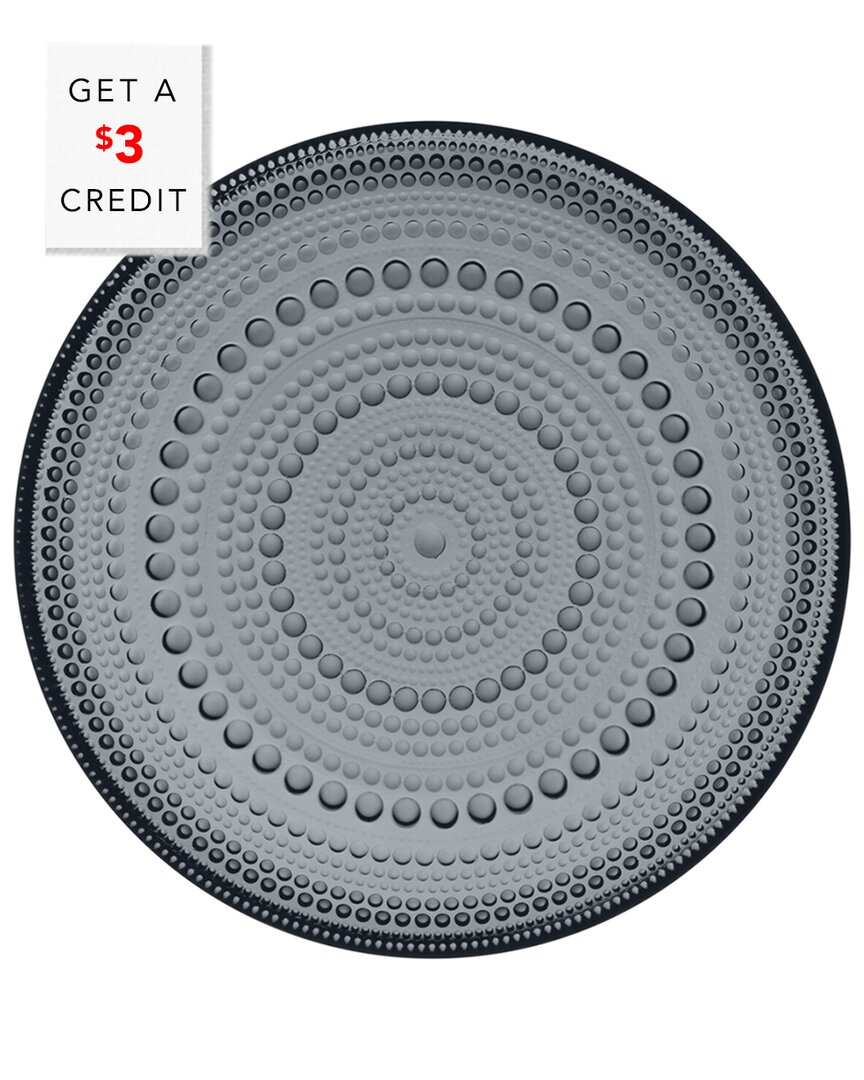 Iittala Kastehelmi 6.75in Dark Gray Plate With $3 Credit