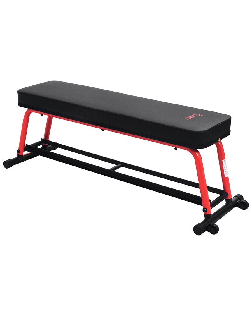 Sunny Health & Fitness Power Zone Strength Flat Bench In Black