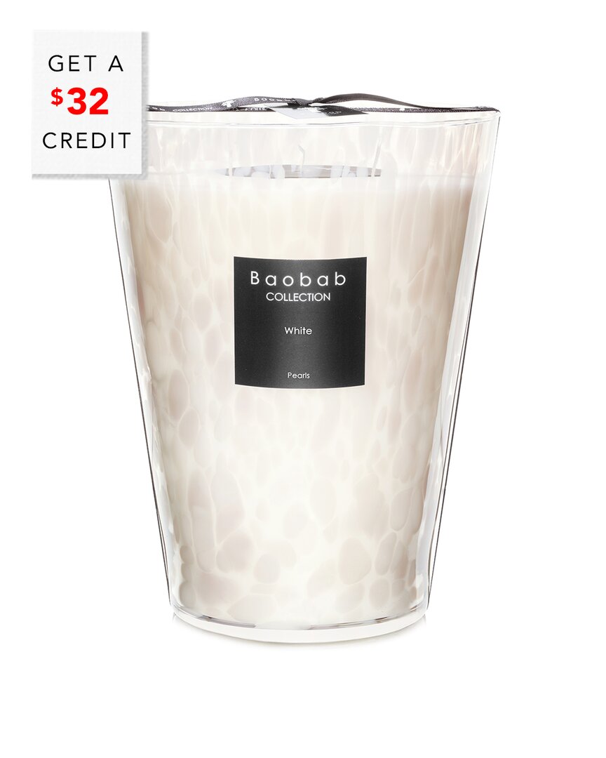 Baobab Collection Max 24 Pearls White Candle With $32 Credit