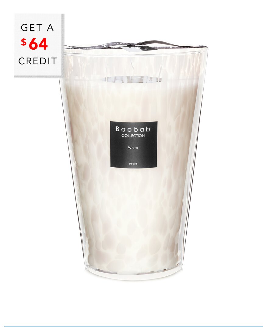 Baobab Collection Max35 Pearls White Candle With $64 Credit