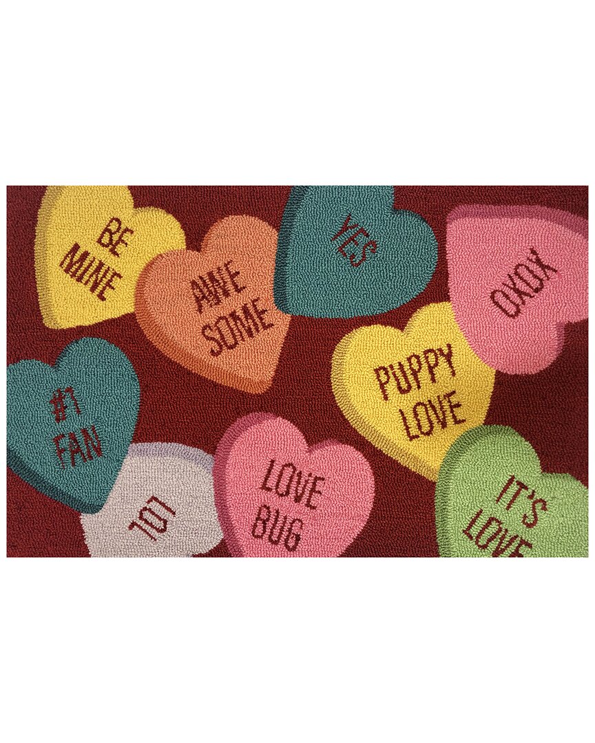 The Rug Market Convo Hearts Toss 30x48in Doormat In Red