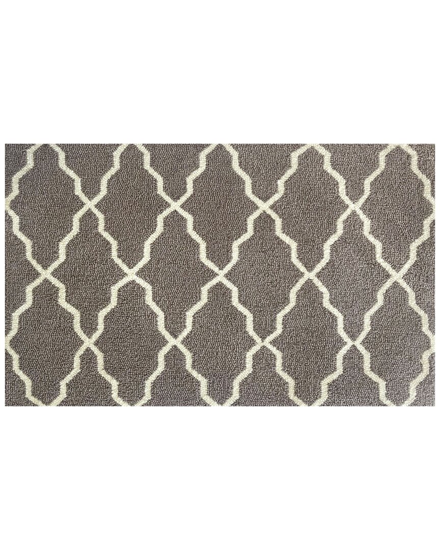 The Rug Market Lattice 30x48in Doormat In Grey