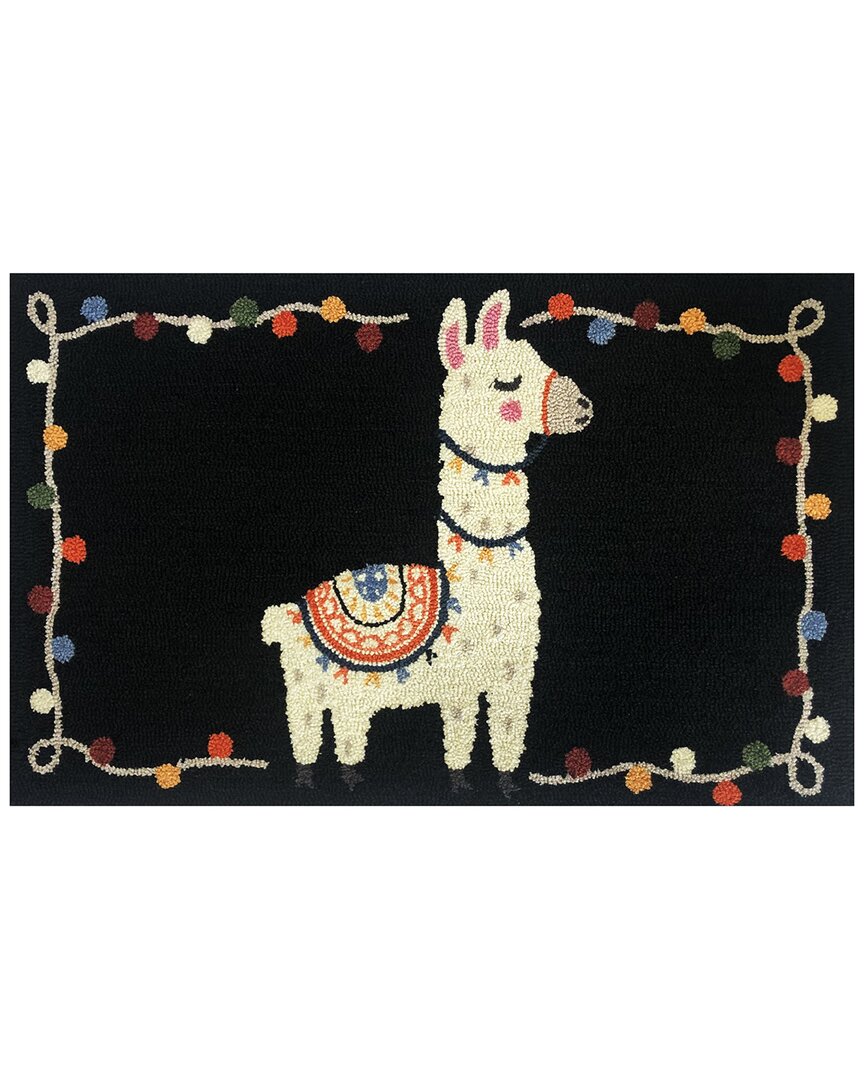 The Rug Market Craft Llama 30x48in Doormat In Black