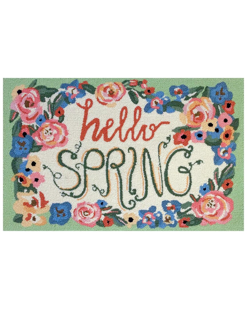 The Rug Market Hello Spring 24x36in Doormat In Green