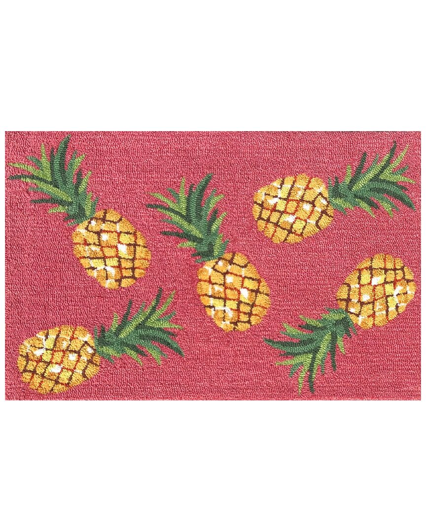 The Rug Market Pineapple Toss 24x36in Doormat In Coral