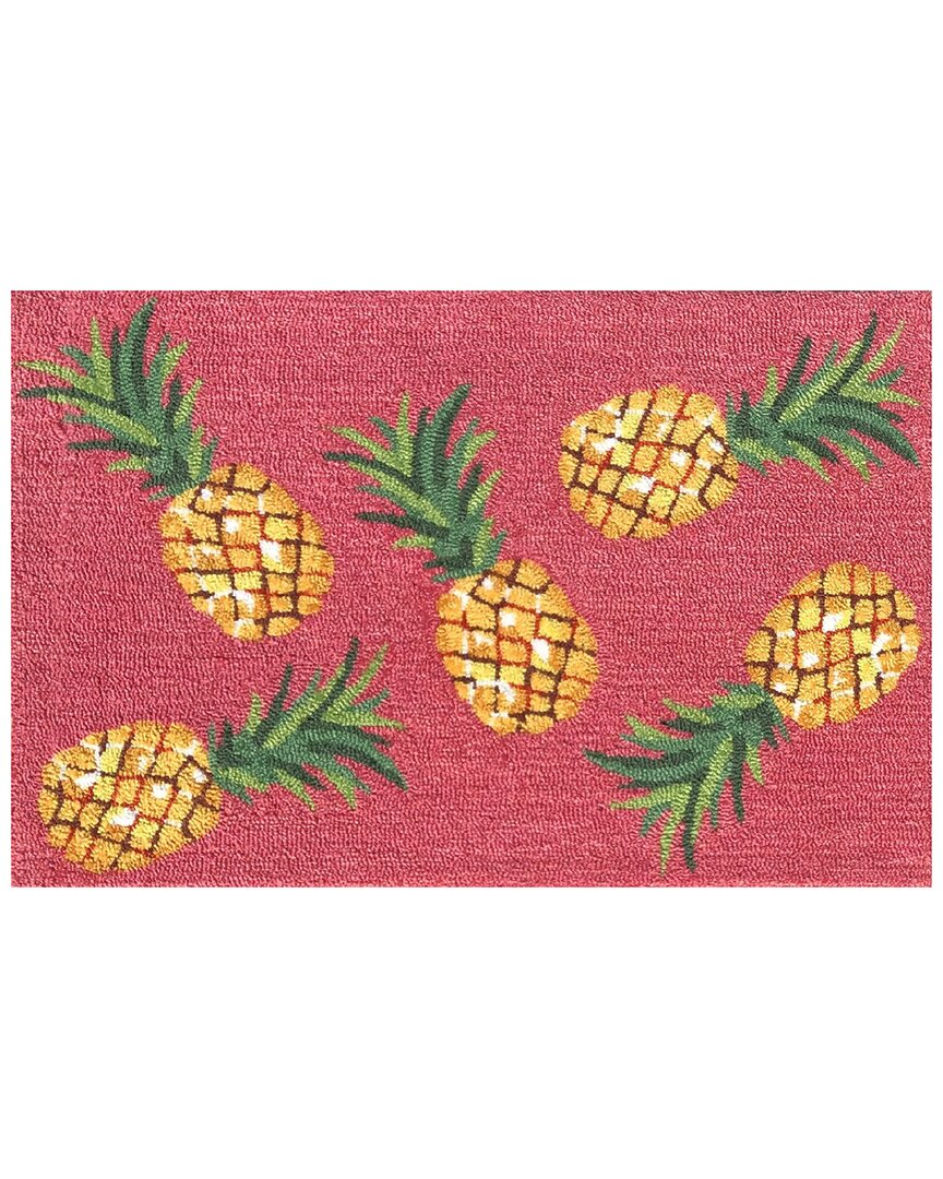 The Rug Market Pineapple Toss 30x48in Doormat In Coral