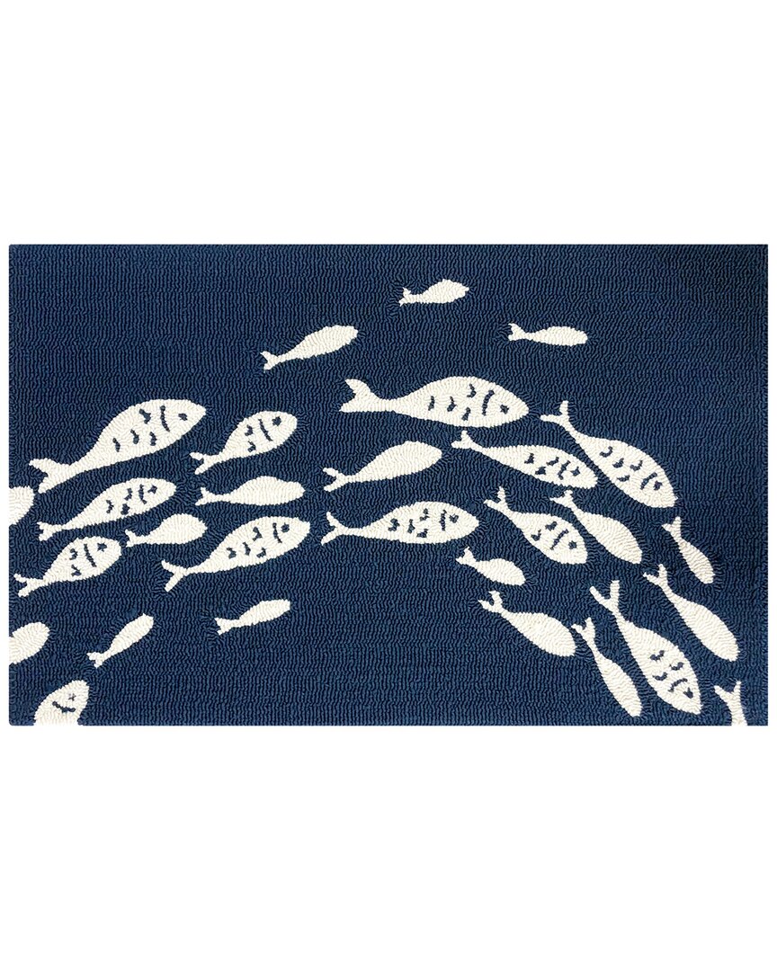 The Rug Market Fish Crossing 24x36in Doormat In Indigo