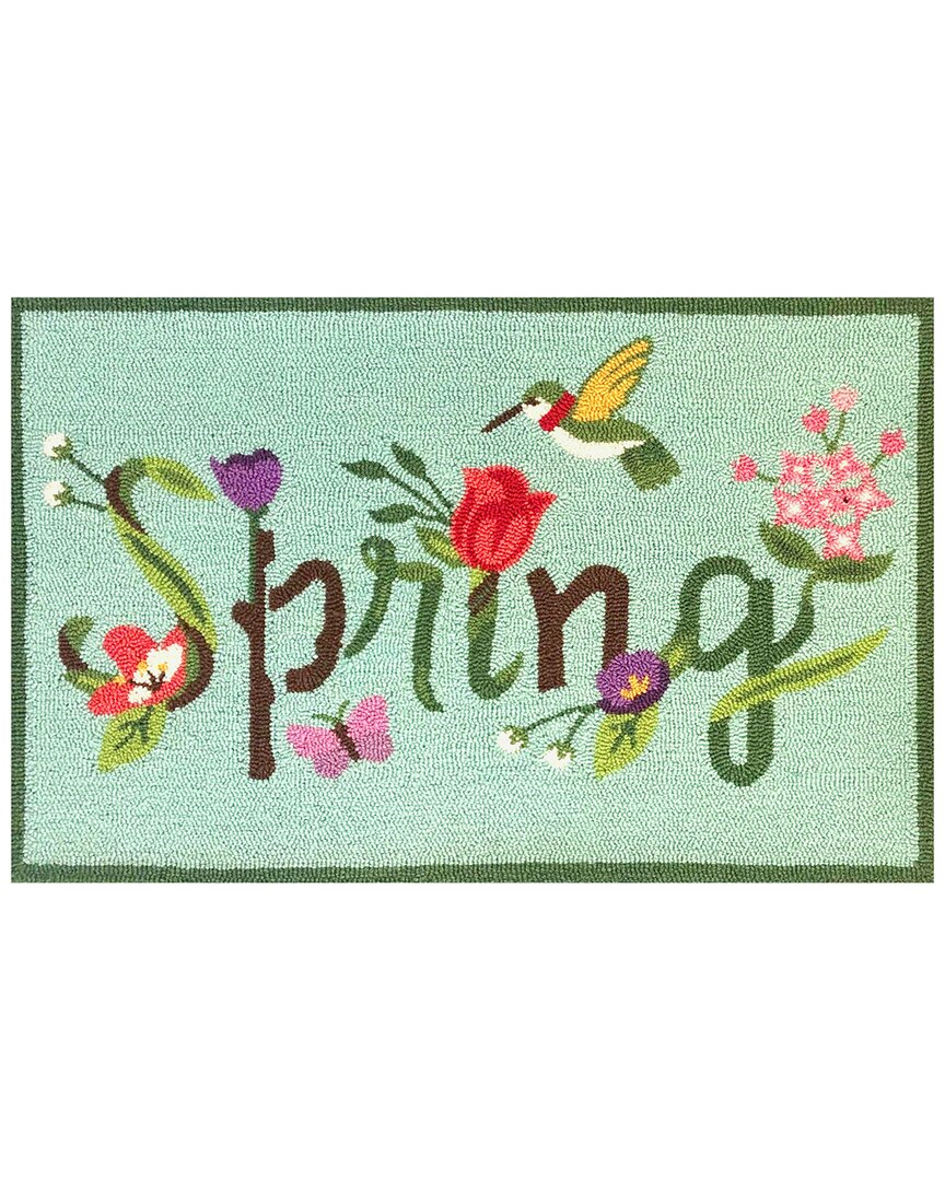 The Rug Market Spring Bloom 24x36in Doormat In Aqua