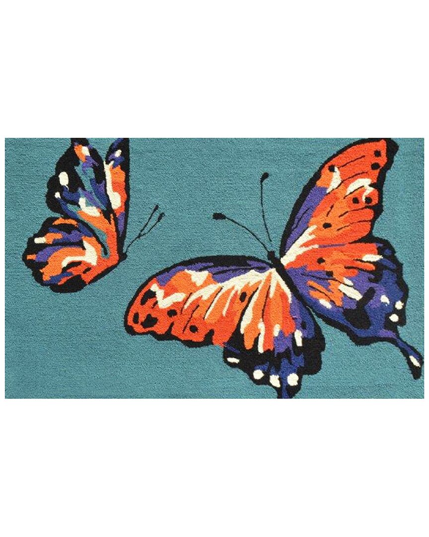 The Rug Market Butterfly 24x36in Doormat In Teal