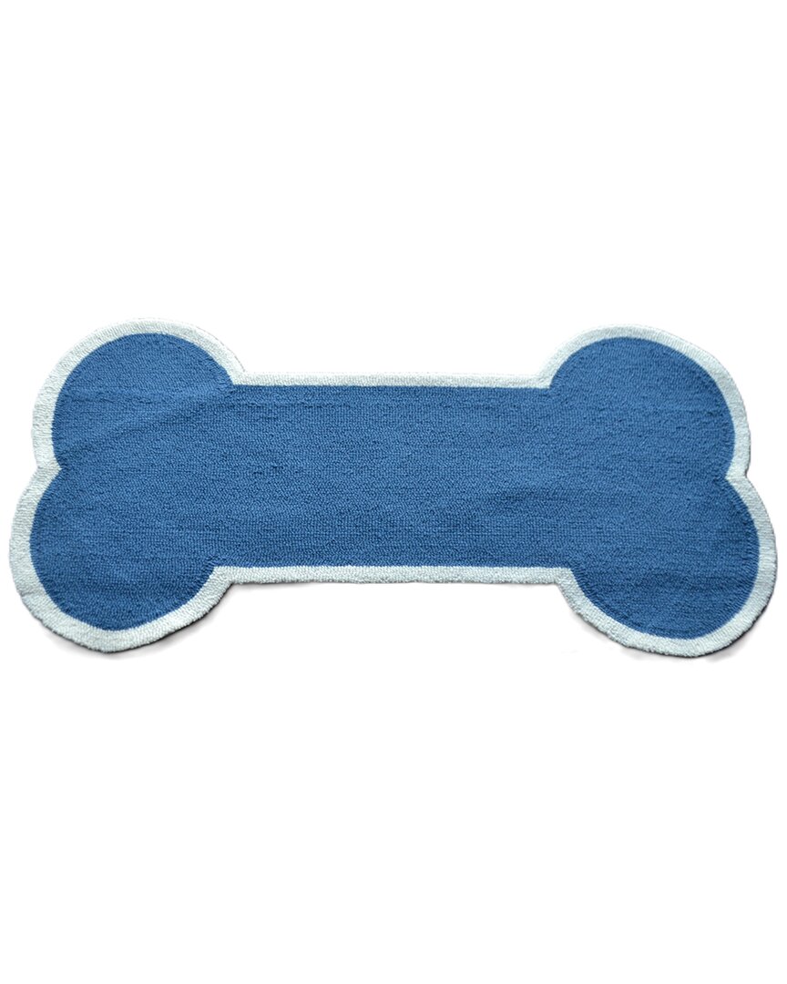 The Rug Market Bone Shape 24x48in Doormat In Blue