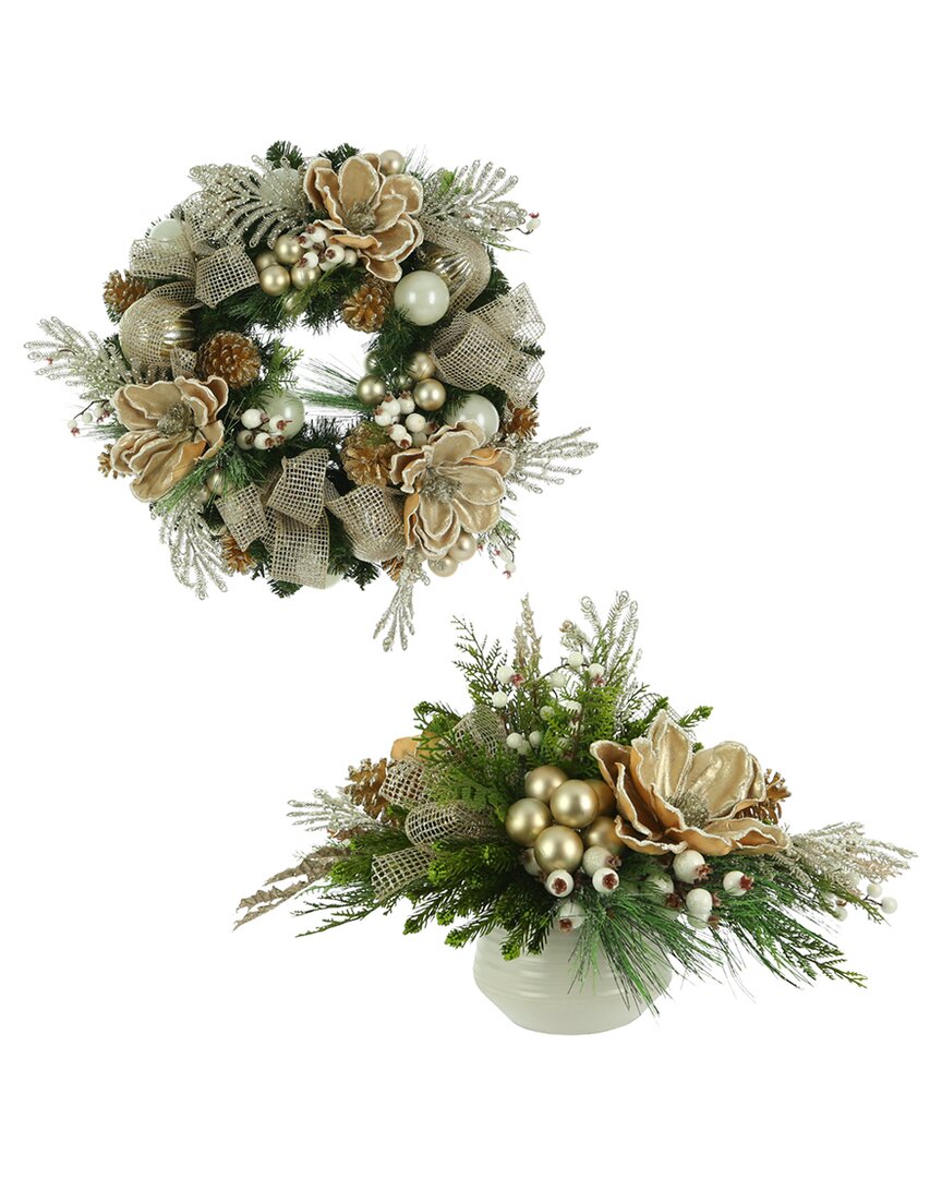 Creative Displays Champagne Magnolia Christmas Bundle In Champagne