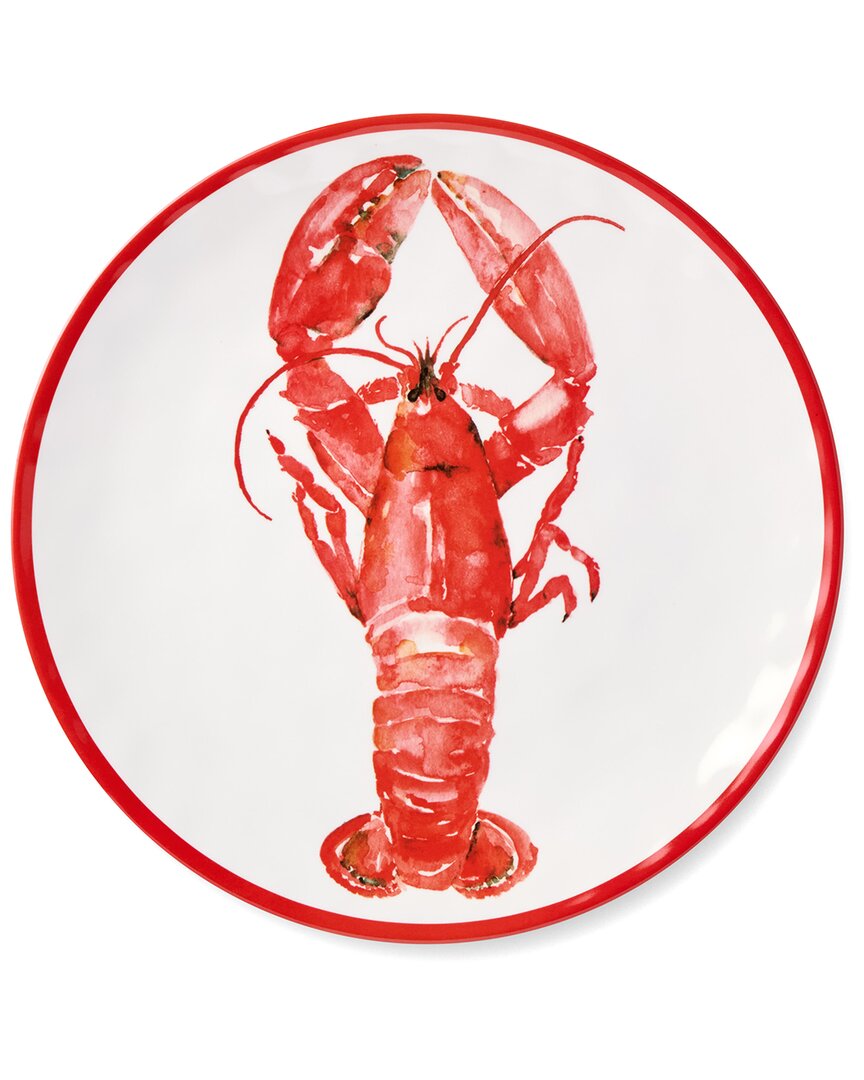 Certified International Beach House Lobster Melamine Set Of 6 Dinner Plates