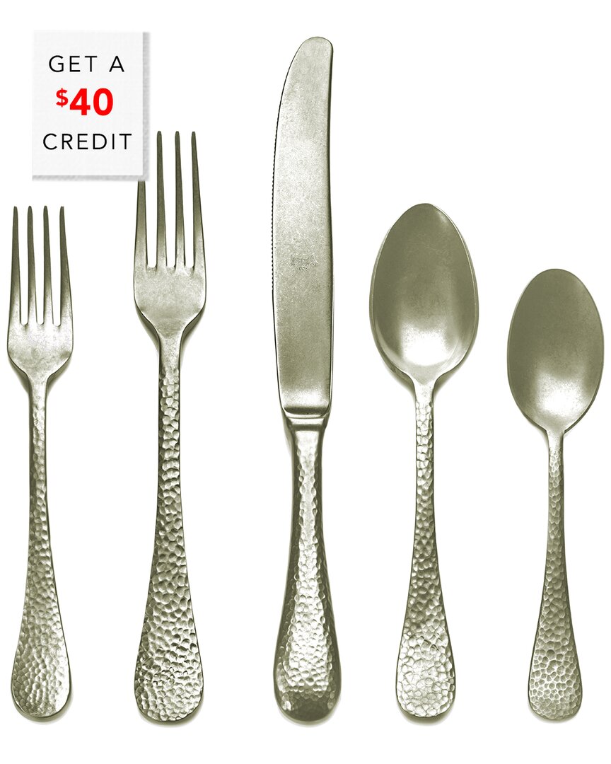 Mepra Epoque Pewter 5pc Flatware Set With $40 Credit