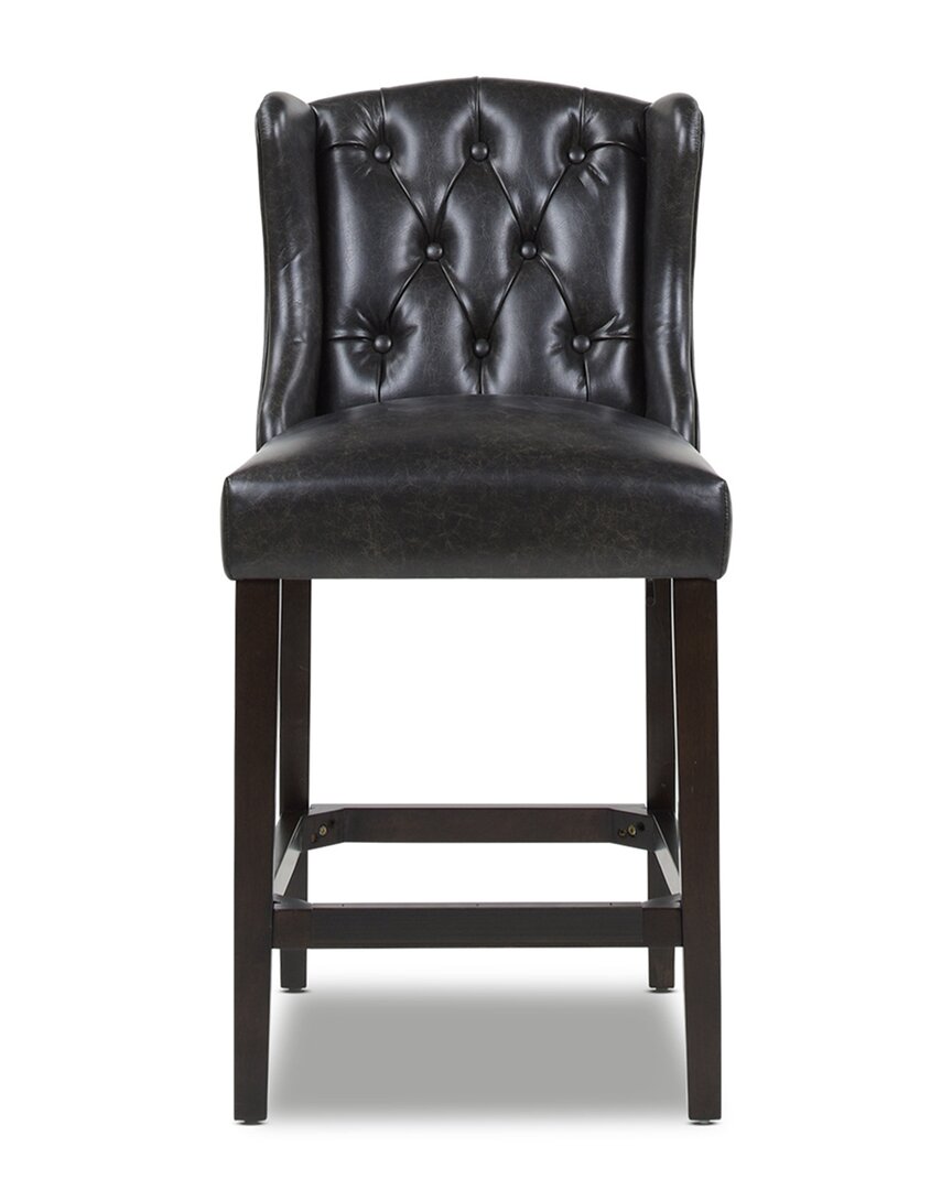 Jennifer Taylor Home Richmond 26in Armless Wingback Tufted Counter Height Bar Stool In Black