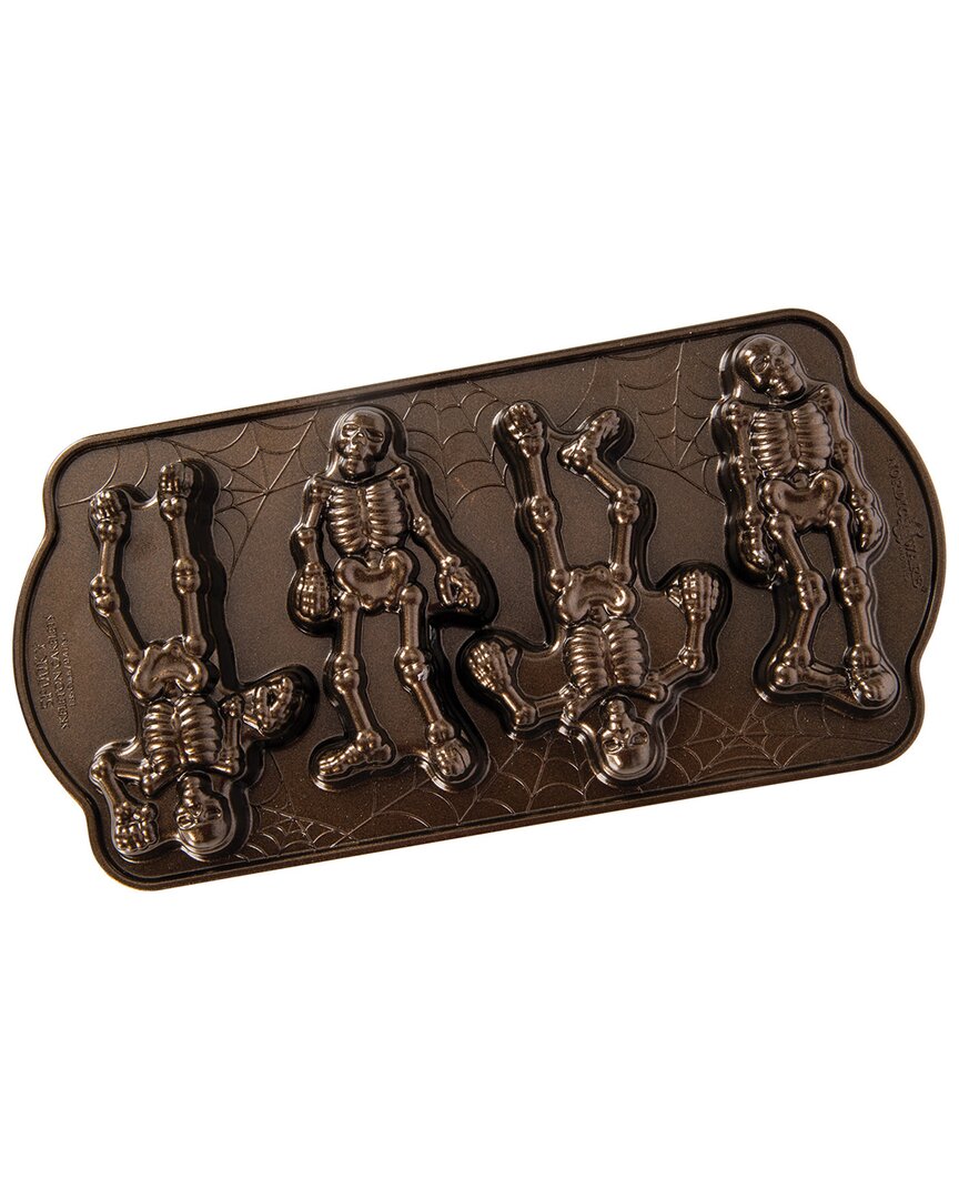 Nordic Ware Spooky Skeleton Cakelet Pan In Brown