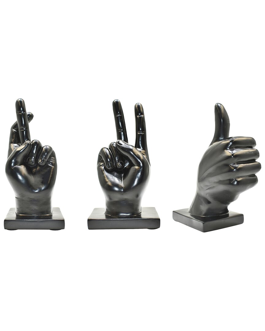 Adam & Friends 3pc Fingers Crossed, Peace Sign & Thumbs Up Sculptures