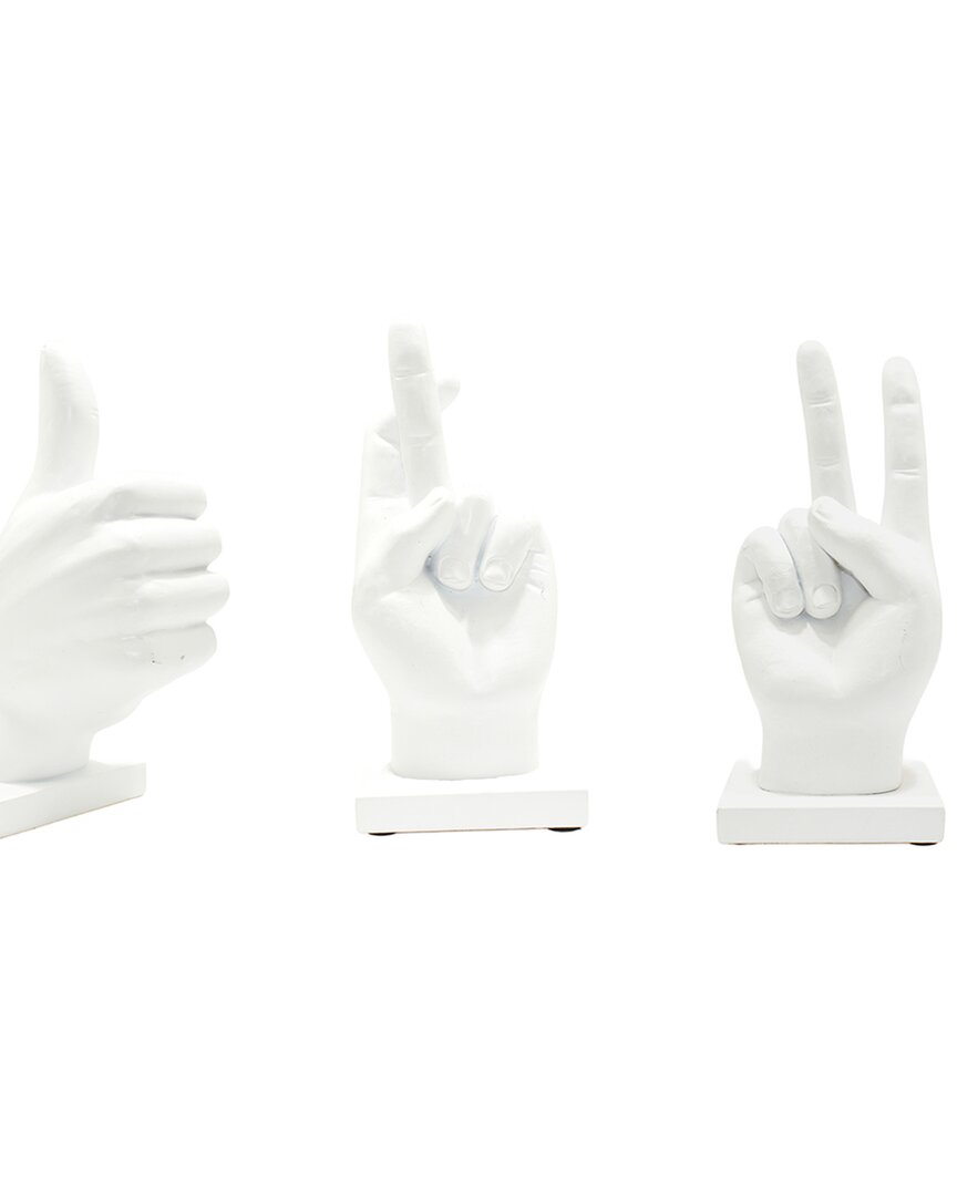 Adam & Friends 3pc Fingers Crossed, Peace Sign & Thumbs Up Sculptures
