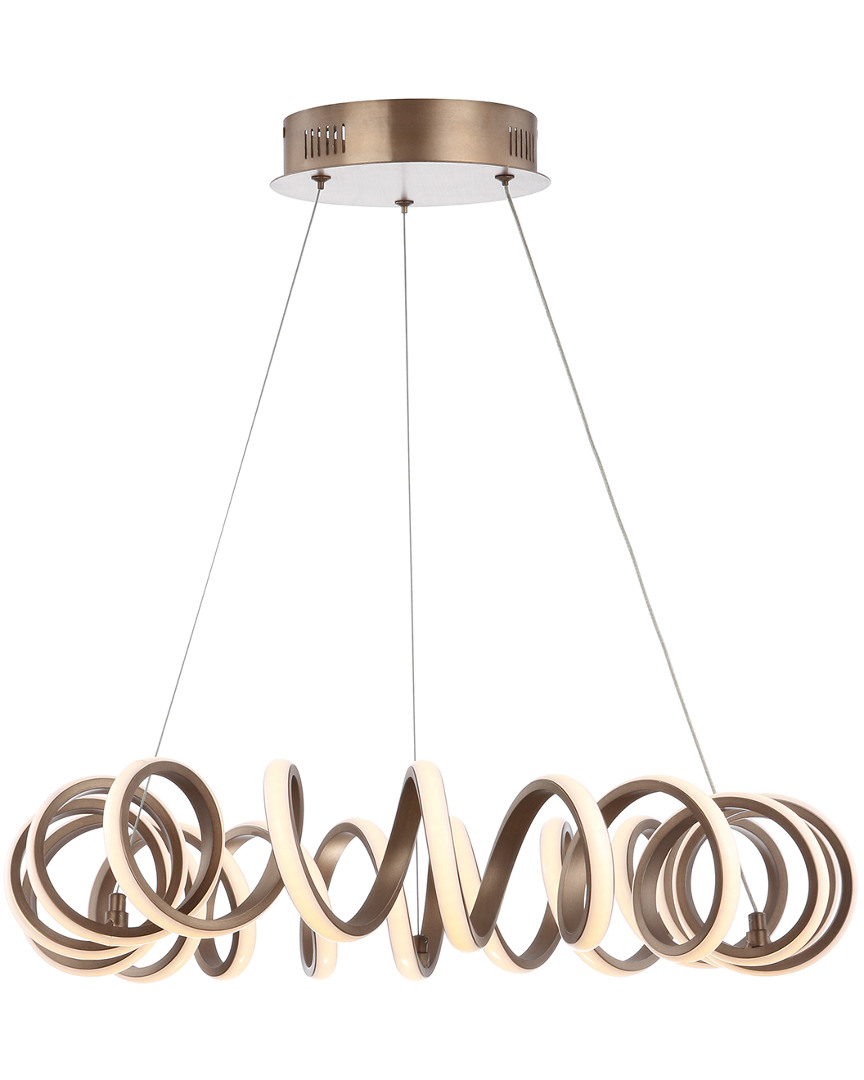 Jonathan Y Designs Cursive 24in Adjustable Spiral Integrated Led Chandelier Ceiling Light