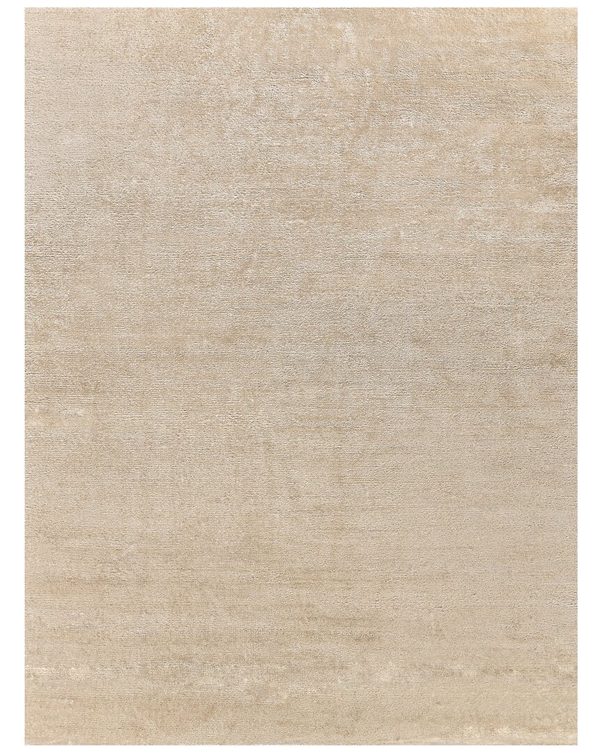 Exquisite Rugs Plush Hand-knotted Bamboo Silk & Mohair Ivory Area Rug