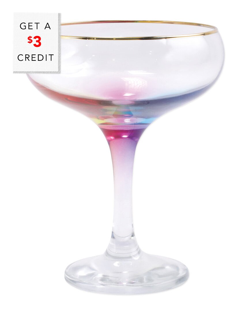 Vietri Rainbow Coupe Champagne Glass In Multi